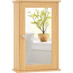 Costway armoire murale de salle de bain, meuble salle de bain avec porte - miroir, meuble suspendue � ...