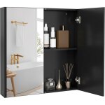 Costway armoire murale salle de bain avec miroir, 11, 5 x 62 x 65 cm, armoire � pharmacie avec 2 portes, ...