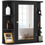 Costway - armoire murale de salle de bain avec miroir, armoire � pharmacie pour toilette avec etag�res ...