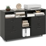 Costway - armoire de rangement roulant avec serrure et 4 tiroirs pour fichiers format a4 / lettre, organisateu ...
