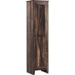 Costway - armoire de salle de bain haute 180 cm , meuble de rangement, colonne, 4 �tag�res, placard � ...