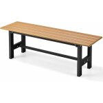 Costway banc de jardin en hdpe et cadre mtallique, banc de terrasse sans dossier avec assise  lattes, ...