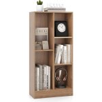 Costway - biblioth�que etag�re � 5 cases, meuble de rangement autoportant avec 2 kits anti - basculement, ...