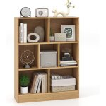 Costway - bibliothque etagre  7 cases, meuble de rangement avec 2 kits anti - basculement, etagre ...