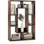 Costway - bibliothque, tagre  7 compartiments ouvertes, bibliothque de cloison, meuble de rangement, ...