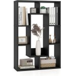 Costway - bibliothque, tagre  7 compartiments ouvertes, bibliothque de cloison, meuble de rangement, ...