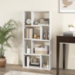 Costway - bibliothque tagre  8 compartiments ouvertes, meuble de rangement avec kits anti - basculement, ...