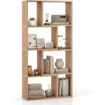 Costway - bibliothque tagre  8 compartiments ouvertes, meuble de rangement avec kits anti - basculement, ...