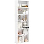Costway biblioth�que, �tag�re ouverte 6 niveaux, range - livres au sol, 178 cm de haut, 2 kits anti - ...