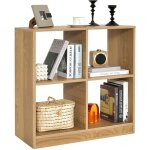 Costway bibliothque tagre rangement  3 niveaux avec 4 compartiments ouverts, meuble cube de rangement ...