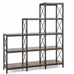 Costway - bibliothèque industrielle à 9 compartiments, Étagère de rangement avec casiers ouverts, cadre ... Costway - bibliothèque industrielle à 9 compartiments, Étagère de rangement avec casiers ouverts, cadre ...