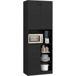 Costway buffet cuisine, meuble cuisine rangement 166 cm, 3 placard, double porte, 5 etag�res, kits anti ...