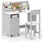 Costway bureau enfant gar�on fille avec chaise & biblioth�que & tableau d'affichage, table enfant en ...