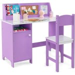 Costway bureau enfant gar�on fille avec chaise & biblioth�que & tableau d'affichage, table enfant en ...