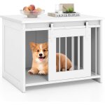 Costway cage pour chien, large plateau, porte coulissante, tubes m�talliques r�sistants aux morsures, ...
