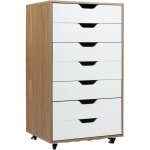 Costway caisson de bureau � roulettes, meuble rangement bureau 7 tiroirs, commode rangement 7 tiroirs ...