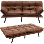 Costway - canap - lit convertible 5 en 1 avec dossier et accoudoirs rglables, canap futon 3 places ...