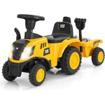 Costway - caterpillar porteur tracteur enfants avec remorque amovible & pelle & rteau, voiture enfants ...