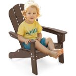 Costway - chaise adirondack de jardin enfant en hdpe avec design ergonomique 105�, fauteuil de jardin ...