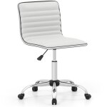 Costway - chaise de bureau ajustable avec sige pivotant et roues universelles, chaise de confrence ...