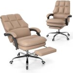 Costway - chaise de bureau ergonomique, fauteuil de direction en simili cuir avec siège pivotant réglable, ... Costway - chaise de bureau ergonomique, fauteuil de direction en simili cuir avec siège pivotant réglable, ...