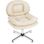 Costway - chaise de bureau en tissu leathaire, fauteuil de direction avec pieds en métal croisés, chaise ... Costway - chaise de bureau en tissu leathaire, fauteuil de direction avec pieds en métal croisés, chaise ...