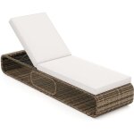Costway - chaise longue d'extérieur inclinable à 7 positions en osier pe avec dossier réglable, coussin ... Costway - chaise longue d'extérieur inclinable à 7 positions en osier pe avec dossier réglable, coussin ...