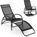 Costway - chaise longue de jardin à bascule 2 en 1, fauteuil à bascule avec cadre en aluminium, dossier ... Costway - chaise longue de jardin à bascule 2 en 1, fauteuil à bascule avec cadre en aluminium, dossier ...