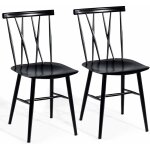 Costway - chaise salle  manger lot de 2, chaise cuisine en mtal, hauteur d'assise 43, 5 cm, dossier ...