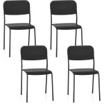 Chaise salle a manger lot de 4, chaise de cuisine empilables, dossier inclin, pieds en mtal, hauteur ...