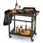 Costway - chariot de barbecue d'extérieur à double Étagères, desserte de jardin avec 4 roues verrouillables ... Costway - chariot de barbecue d'extérieur à double Étagères, desserte de jardin avec 4 roues verrouillables ...