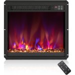 Costway chemin�e �lectrique encastr� 1500w, chemin�e chauffage 18  avec t�l�commande 16, 5�c � 32�c thermostat ...