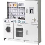 Costway cuisine enfant en bois avec effets sonores et lumires, cuisinire enfant avec machine  laver ...