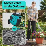 Costway enrouleur automatique pivotant � 180�, enrouleur de tuyau d'eau fixation murale avec tuyau d'arrosage ...