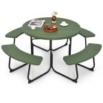 Costway - ensemble table de pique - nique avec 4 bancs intégrés, ensemble table de jardin en hdpe 135kg ... Costway - ensemble table de pique - nique avec 4 bancs intégrés, ensemble table de jardin en hdpe 135kg ...