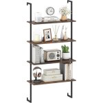 Costway �tag�re murale � 4 niveaux, �tag�res flottantes style industriel avec cadre m�tallique, biblioth�que ...
