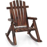 Costway - fauteuil � bascule adirondack d'ext�rieur pour adultes, avec dossier haut et assise � lattes, ...