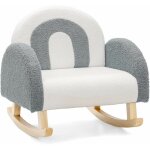 Costway fauteuil  bascule enfant en peluche avec dossier & accoudoirs confortable, chaise  bascule ...