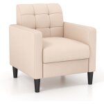Costway - fauteuil de salon en velours, canapé 1 place avec dossier capitonné, chaise d'appoint rembourré ... Costway - fauteuil de salon en velours, canapé 1 place avec dossier capitonné, chaise d'appoint rembourré ...
