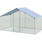 Costway grand enclos poulailler pour 8 - 15 poules, toit en oxford, filet en maille hexagonales, cage ...