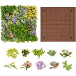 Costway - haie artificiel 2 pcs d�corations murales carr�es 50 x 50 cm, d�coration murale en feuillage ...