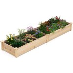 Costway - jardinière surélevée en bois avec 2 bacs à fleurs et séparateurs, lit de jardin pour culture ... Costway - jardinière surélevée en bois avec 2 bacs à fleurs et séparateurs, lit de jardin pour culture ...
