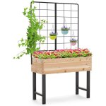 Costway - jardini�re sur�lev�e avec treillis m�tallique, bac � plantes �lev� en bois avec pieds pour ...