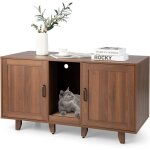 Maison de toilettes pour chat à double portes, meuble à litière en bois pour chat avec griffoir, meuble ... Maison de toilettes pour chat à double portes, meuble à litière en bois pour chat avec griffoir, meuble ...