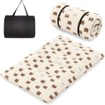 Costway matelas futon portable pliable, matelas futon japonais 140 x 200 cm, housse lavable, matelas ...