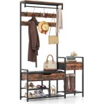 Costway - meuble entree porte manteau, meuble  chaussures, 9 patres double, cintre avec crochets, tiroir, ...
