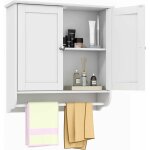 Costway - meuble mural, armoire de salle de bain murale, armoire à pharmacie 2 portes avec porte - serviettes ... Costway - meuble mural, armoire de salle de bain murale, armoire à pharmacie 2 portes avec porte - serviettes ...