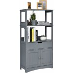 Costway - meuble de rangement avec tiroir et etagre, armoire de salle de bain avec 2 compartiments ouverts ...