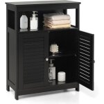 Costway meuble de salle de bain, rangement de salle de bain avec compartiment ouvert, placard de cuisine ...