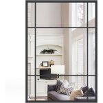 Costway miroir mural, 100 x 70 cm, miroir rectangulaire avec cadre m�tallique, miroir d�coratif � suspendre, ...